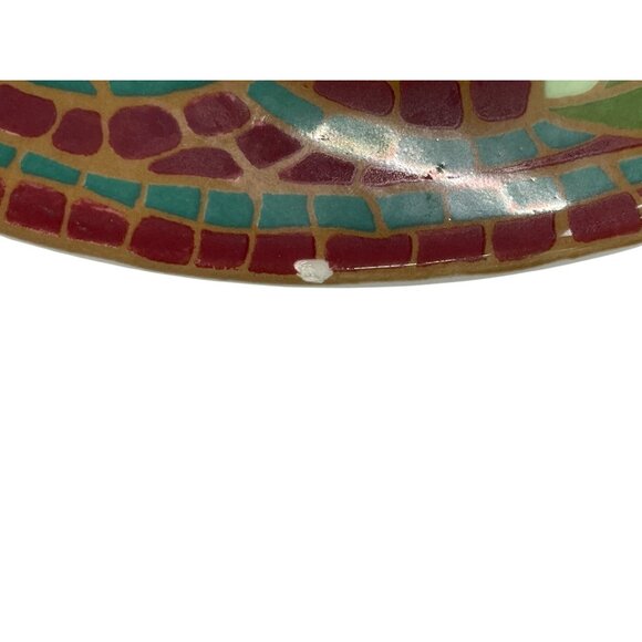 Set Of 2 Pier 1 One Exclusive Mosaic Fruit Plates With Pear Design Made in Italy - Picture 5 of 6